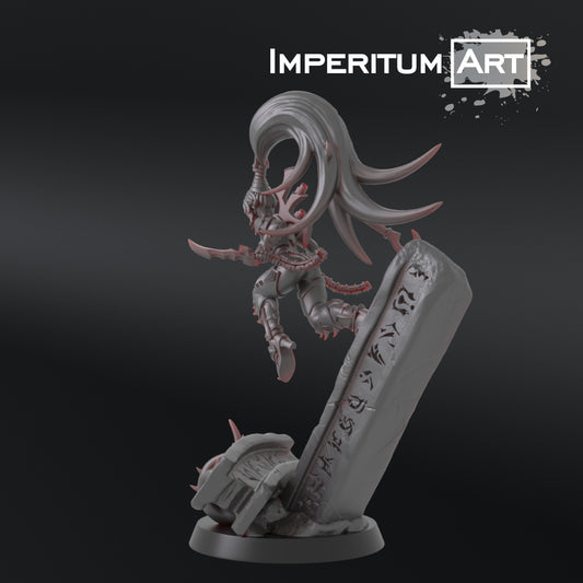 Liliya, The Master Gladiator -TTRPG/Wargaming/GrimDark/ Compatible with Warhammer 40K - by Imperium Art Miniatures- Tabletop RPG Miniature - Roleplaying 3D Printed Fantasy Mini