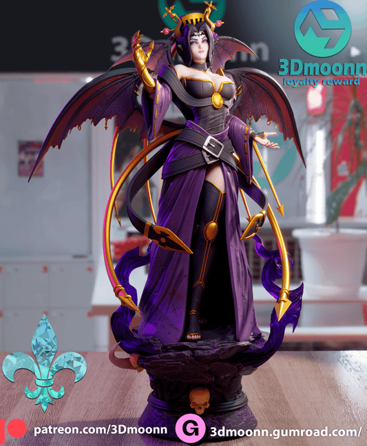 LilithMon Statuette - by 3Dmoonn Miniatures - Tabletop RPG Miniature - Roleplaying 3D Printed Fantasy Mini