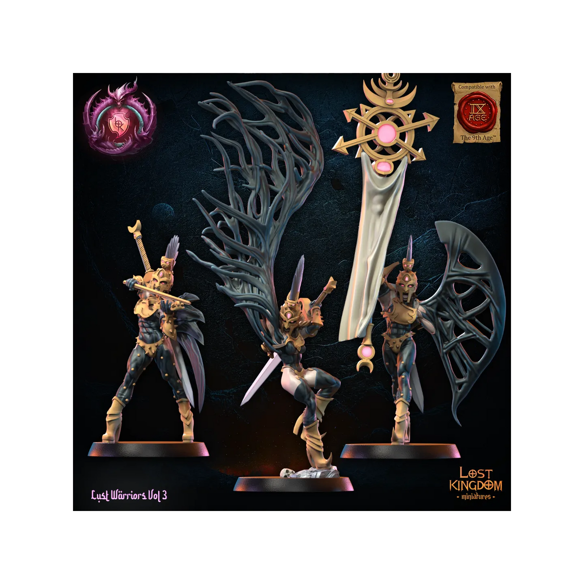 Lust Fallen CG (x3) - Lust Warriors - TTRPG - Wargaming - Dungeons and Dragons