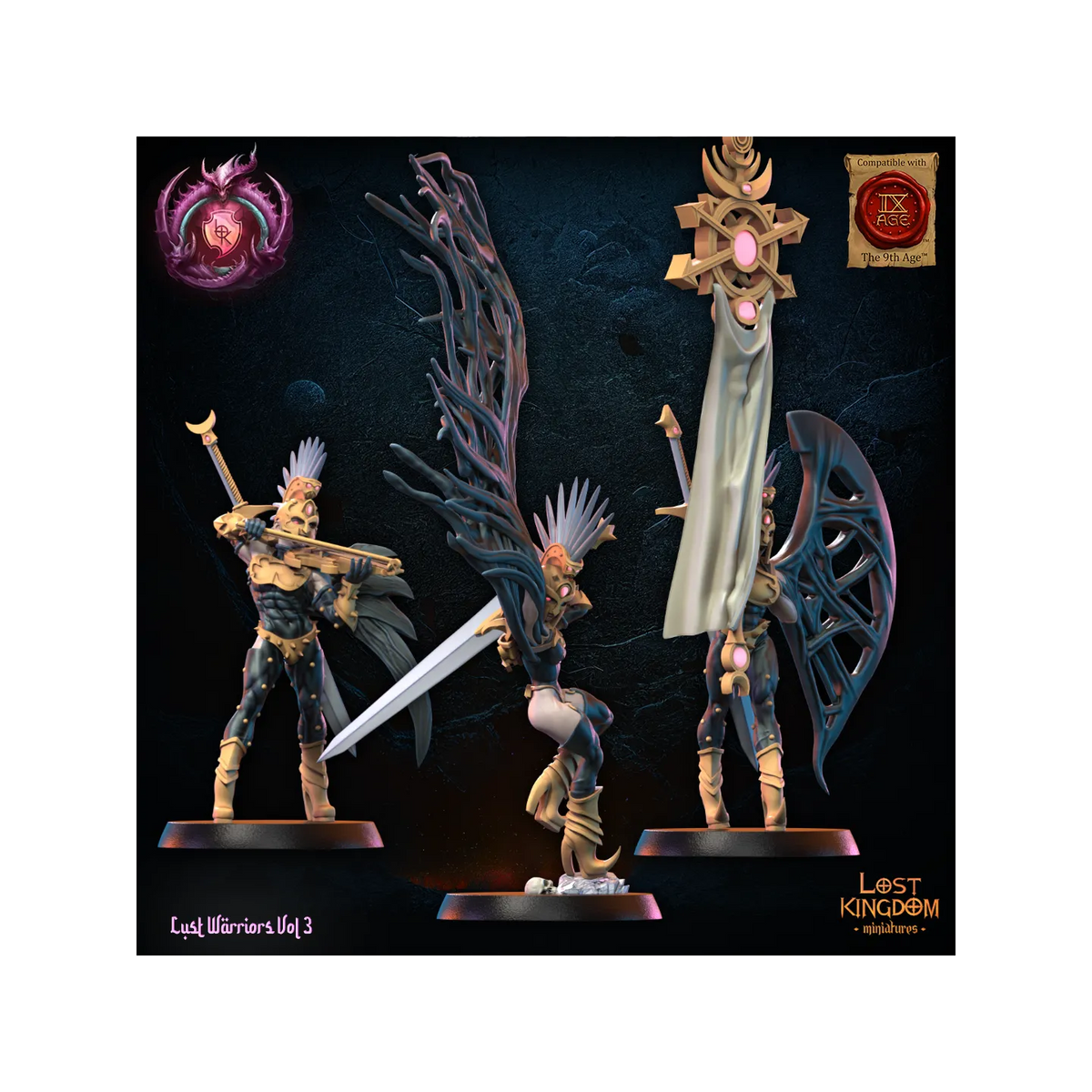 Lust Fallen CG (x3) - Lust Warriors - TTRPG - Wargaming - Dungeons and Dragons