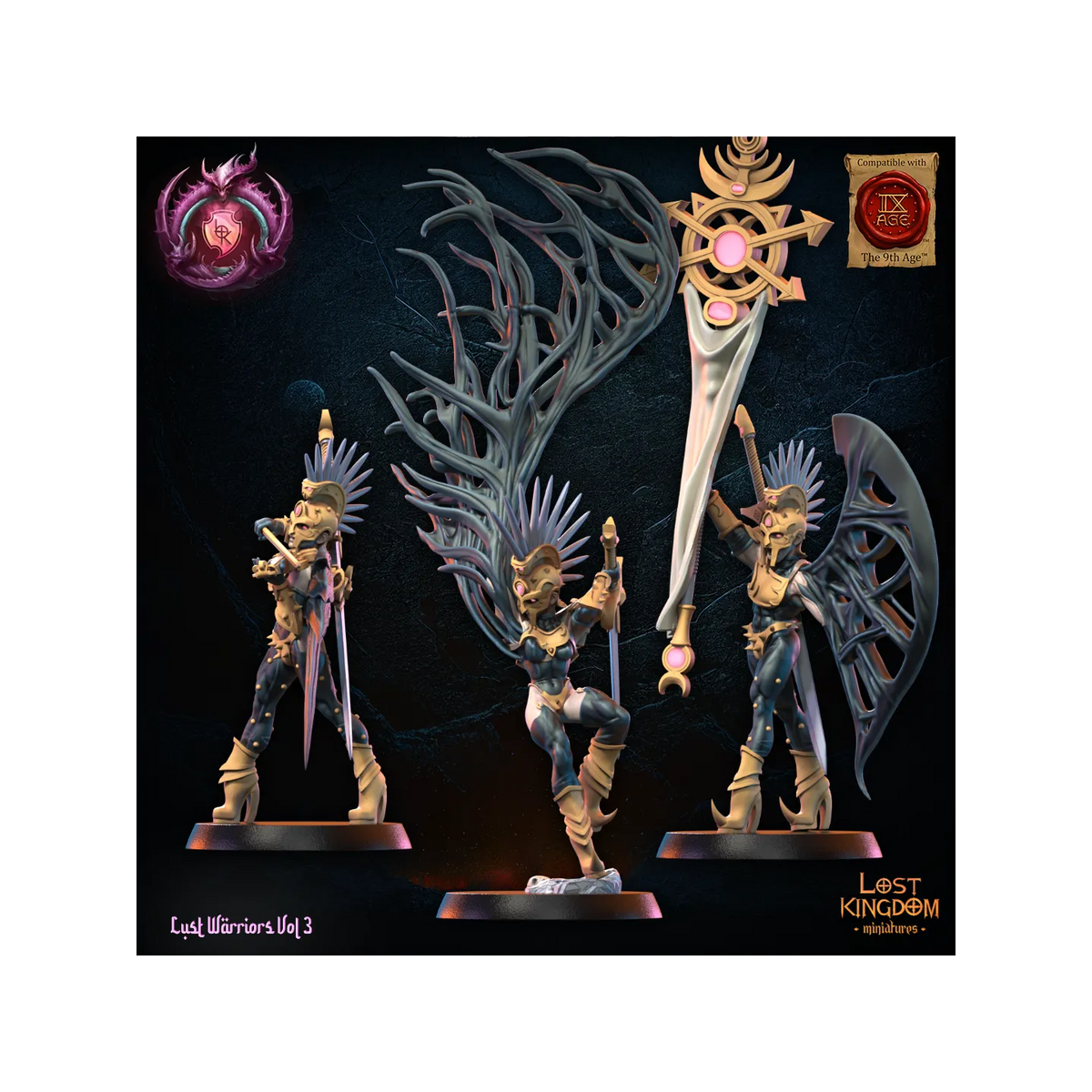Lust Fallen CG (x3) - Lust Warriors - TTRPG - Wargaming - Dungeons and Dragons
