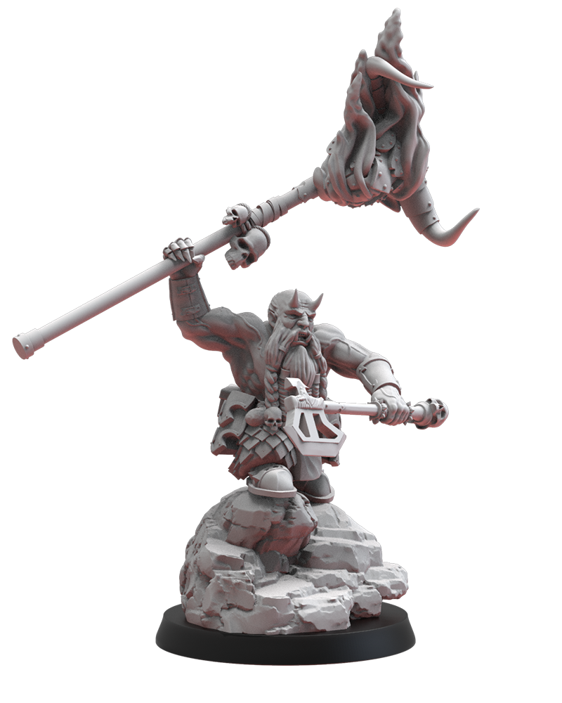 Magmhôrin Standard Bearer - Chaos Dwarf - TTRPG - Wargaming - Dungeons and Dragons