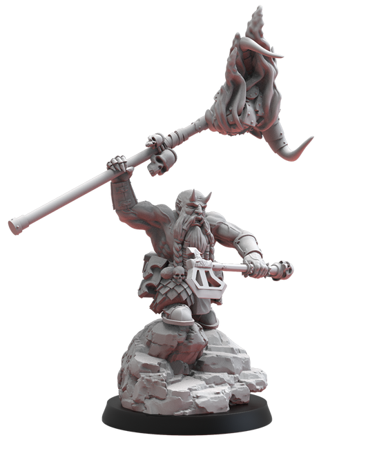 Magmhôrin Standard Bearer - Chaos Dwarf - TTRPG - Wargaming - Dungeons and Dragons
