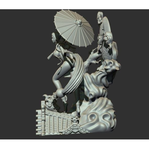 Mai Shiranui Figurine - Dungeons and Dragons - by Dungeons and Dragons - Tabletop RPG Miniature - Roleplaying 3D Printed Fantasy Mini