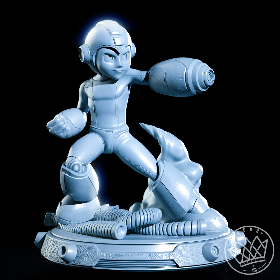 Megaman Diorama (75mm to 500mm) Unassembled/Unpainted/3D Print