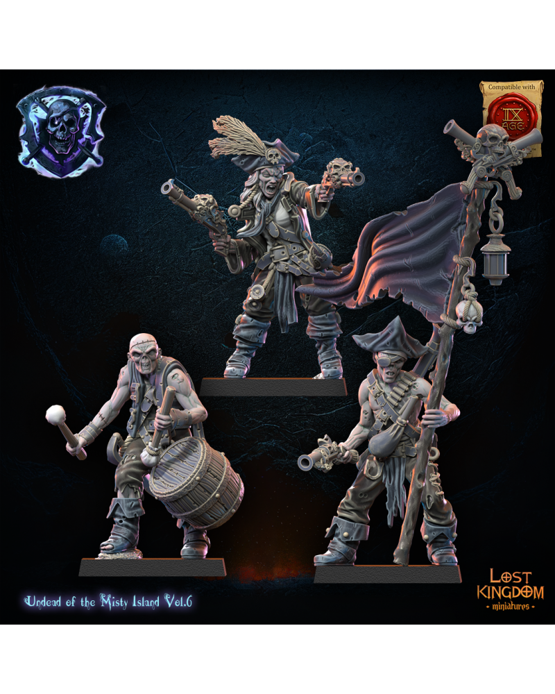 Misty Island Gunners CG (x3) - Undead Pirates - TTRPG - Wargaming - Dungeons and Dragons