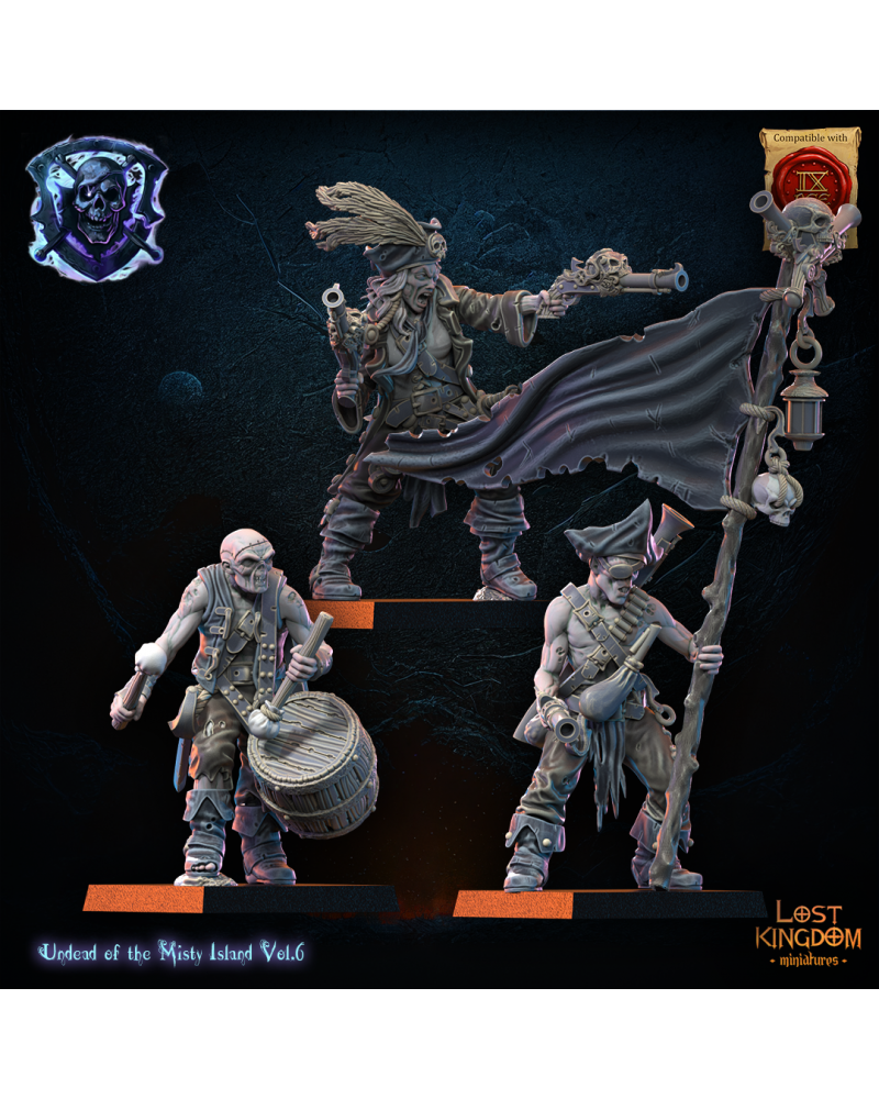 Misty Island Gunners CG (x3) - Undead Pirates - TTRPG - Wargaming - Dungeons and Dragons