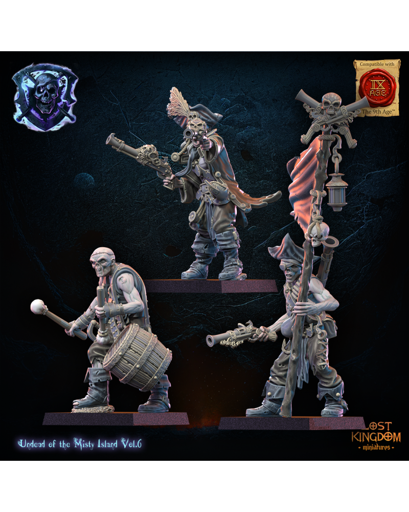 Misty Island Gunners CG (x3) - Undead Pirates - TTRPG - Wargaming - Dungeons and Dragons