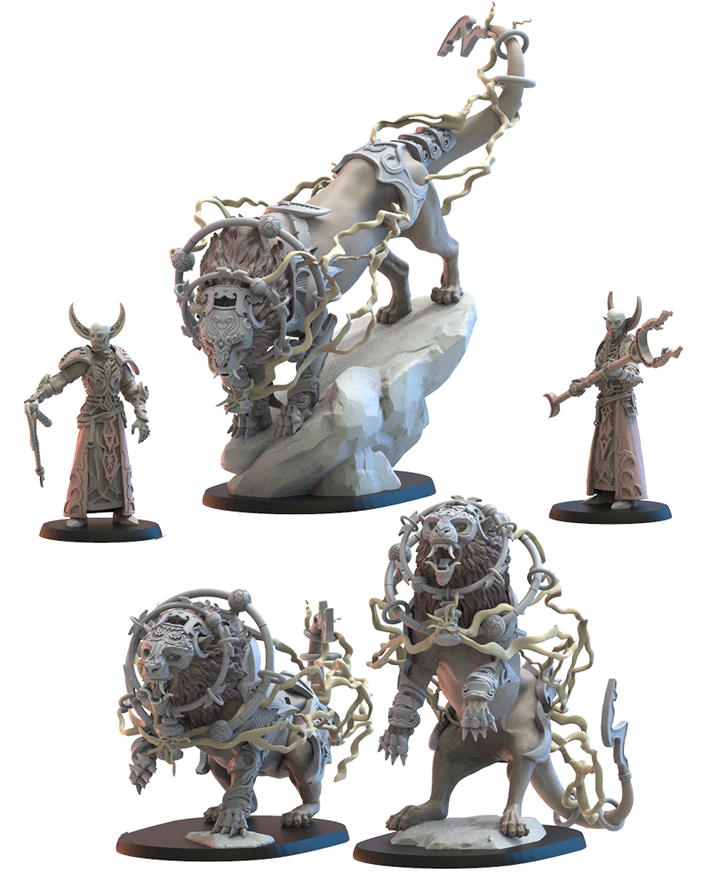 Night Elves Raijus and Slavers (x5) TTRPG - Wargaming - Dungeons and Dragons