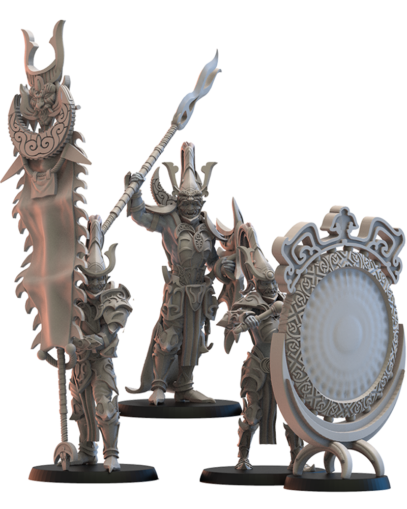 Nightfall Knights Command Group (x3) Night Elves - TTRPG - Wargaming - Dungeons and Dragons