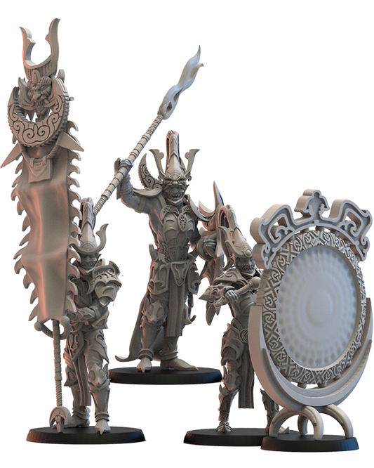 Nightfall Knights Command Group (x3) Night Elves - TTRPG - Wargaming - Dungeons and Dragons