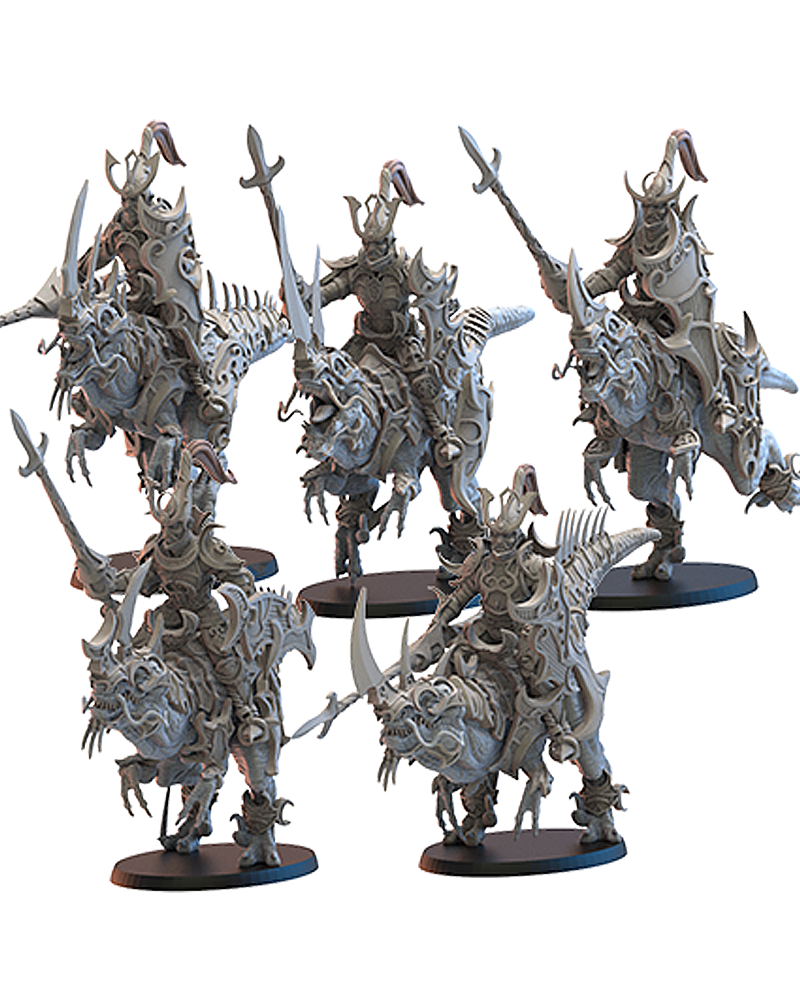 Nightfall Knights on Kyōryū (x5) - Night Elves - TTRPG - Wargaming - Dungeons and Dragons