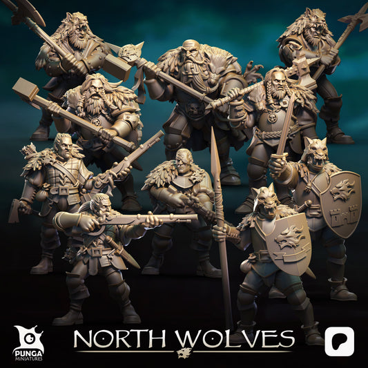 North Wolves Warband (x10) TTRPG - Wargaming - Mordheim - Dungeons and Dragons