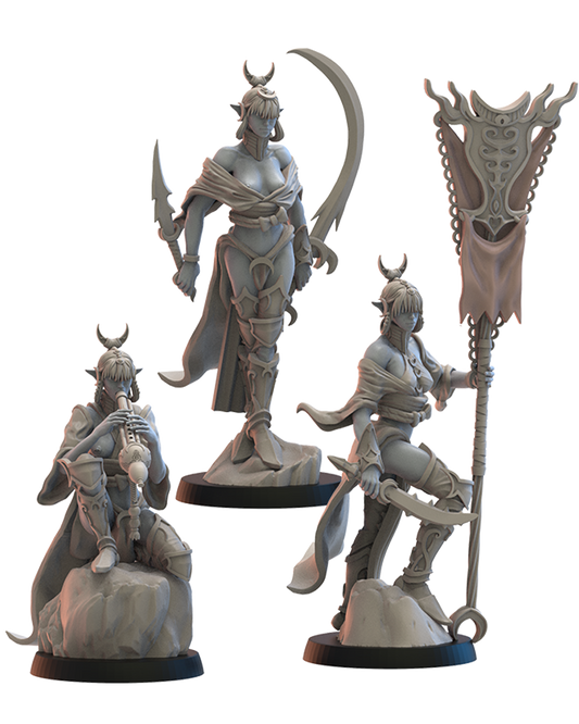 Onna Bugeisha CG (X3) Night Elves - TTRPG - Wargaming - Dungeons and Dragons