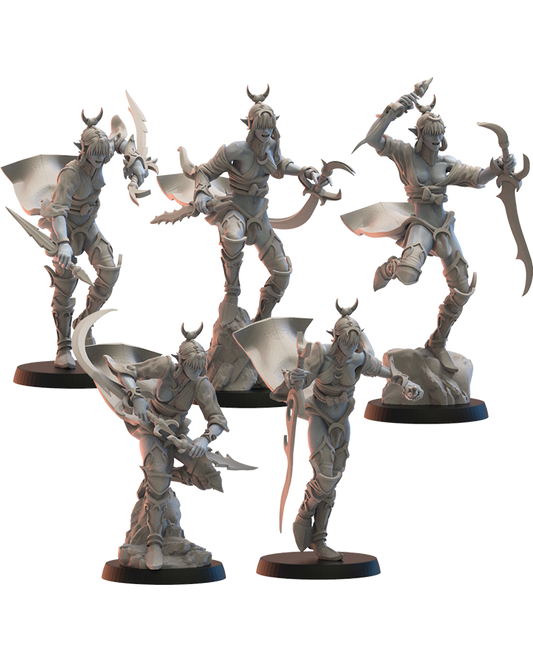 Onna Bugeisha Regiment (x5) Night Elves - TTRPG - Wargaming - Dungeons and Dragons