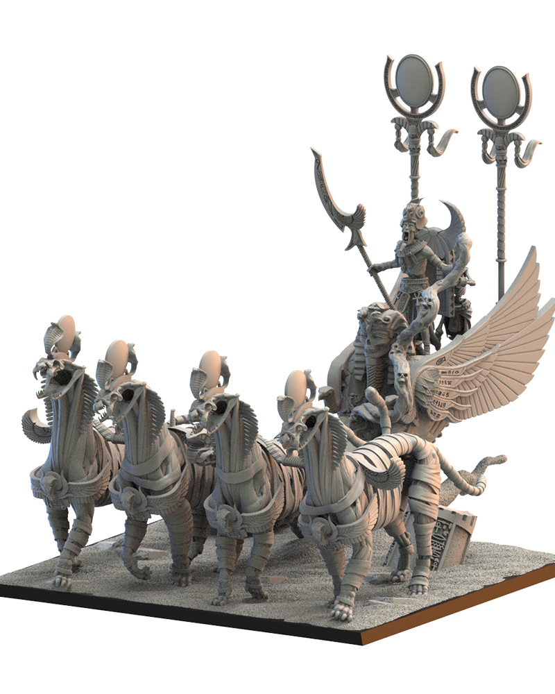 Pharaoh Akhenaten on Sta Chariot - Tomb Kings - Undead - TTRPG - Wargaming - Dungeons and Dragons