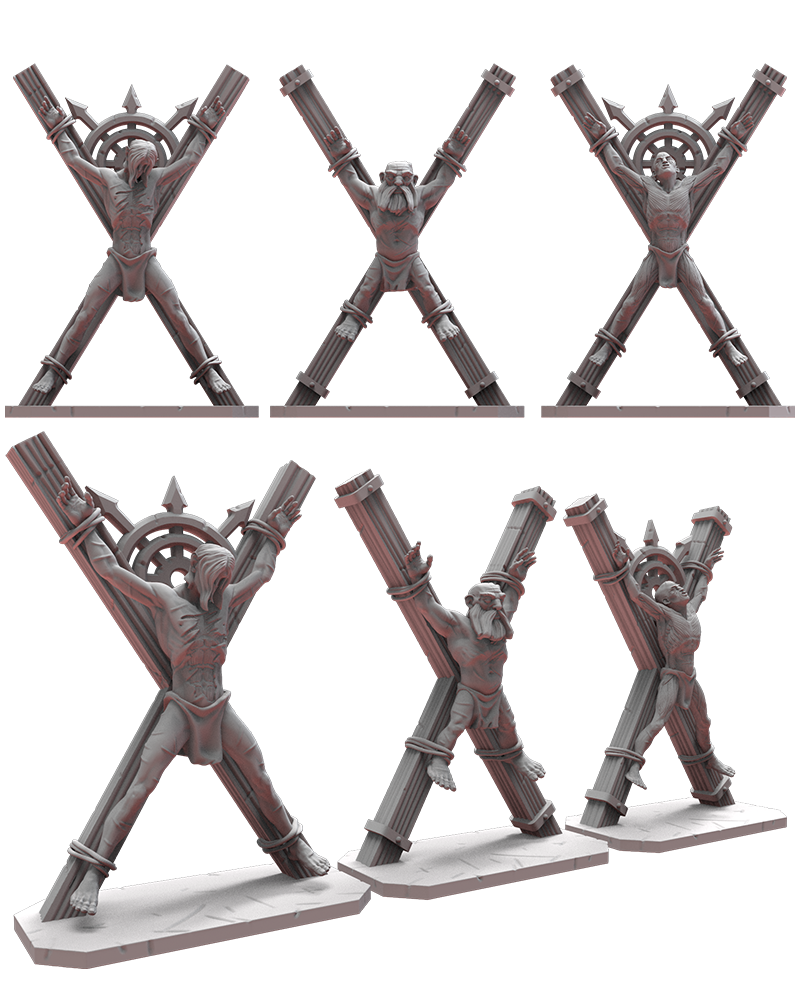 Prisoners/Skinned (x3) - TTRPG - Wargaming - Mordheim - Dungeons and Dragons