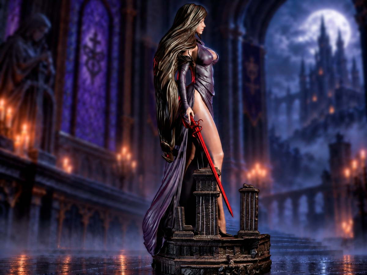 Shanoa (Castlevania) Sculpture (75mm to 500mm) - Unassembled/Unpainted/3D Print