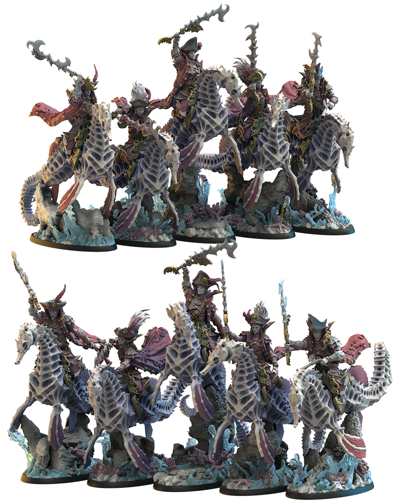 Red Knights (x5) - Undead Pirates - TTRPG - Wargaming - Dungeons and Dragons