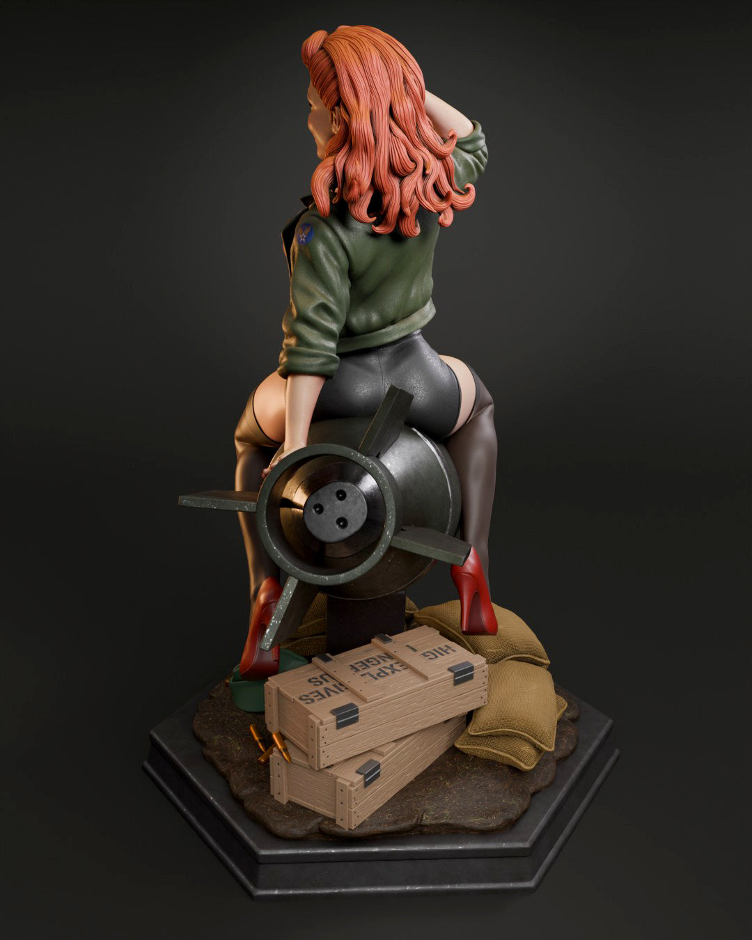 Air Force Bombshell Sculpture (75mm to 500mm) - Unassembled/Unpainted/3D Print