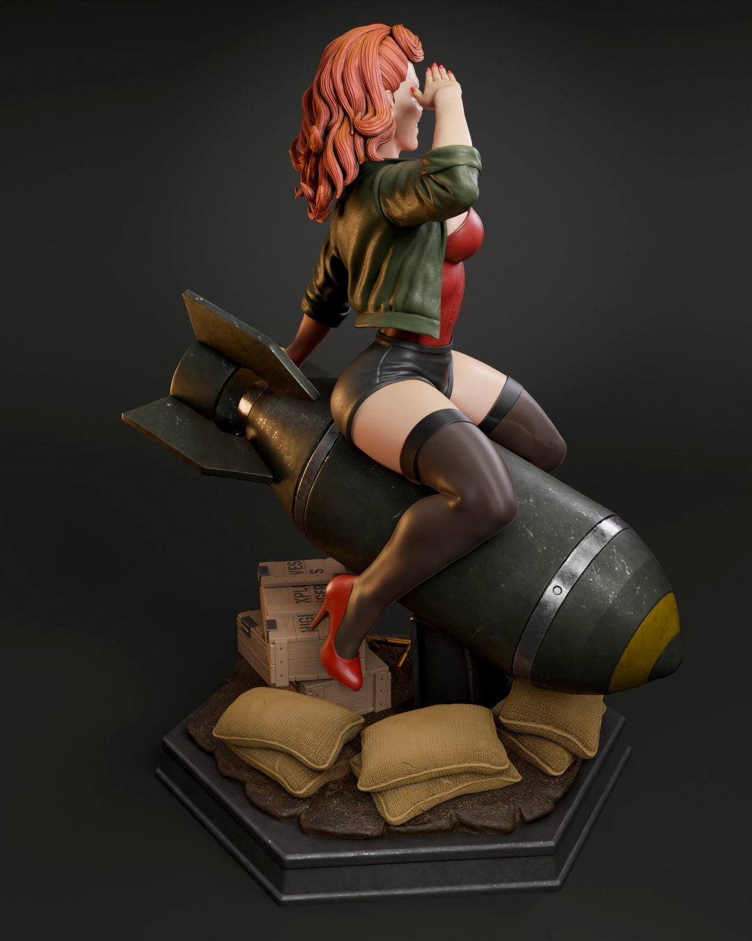 Air Force Bombshell Sculpture (75mm to 500mm) - Unassembled/Unpainted/3D Print