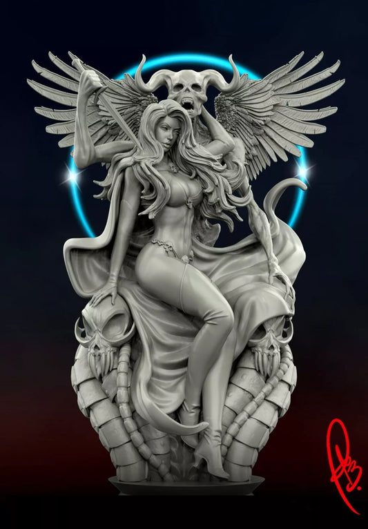 Lady Death Sculpture (200mm)/3D Printed/Unpainted/Unassembled - CA_3DArt- Tabletop RPG Miniature - Roleplaying 3D Printed Fantasy Mini