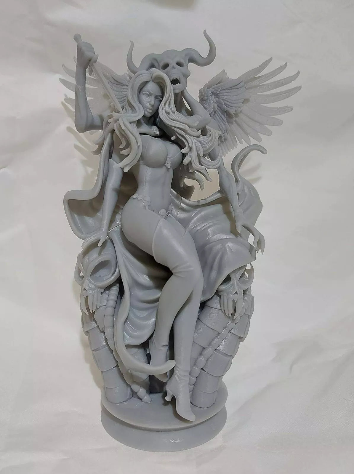Lady Death Sculpture (200mm)/3D Printed/Unpainted/Unassembled - CA_3DArt- Tabletop RPG Miniature - Roleplaying 3D Printed Fantasy Mini