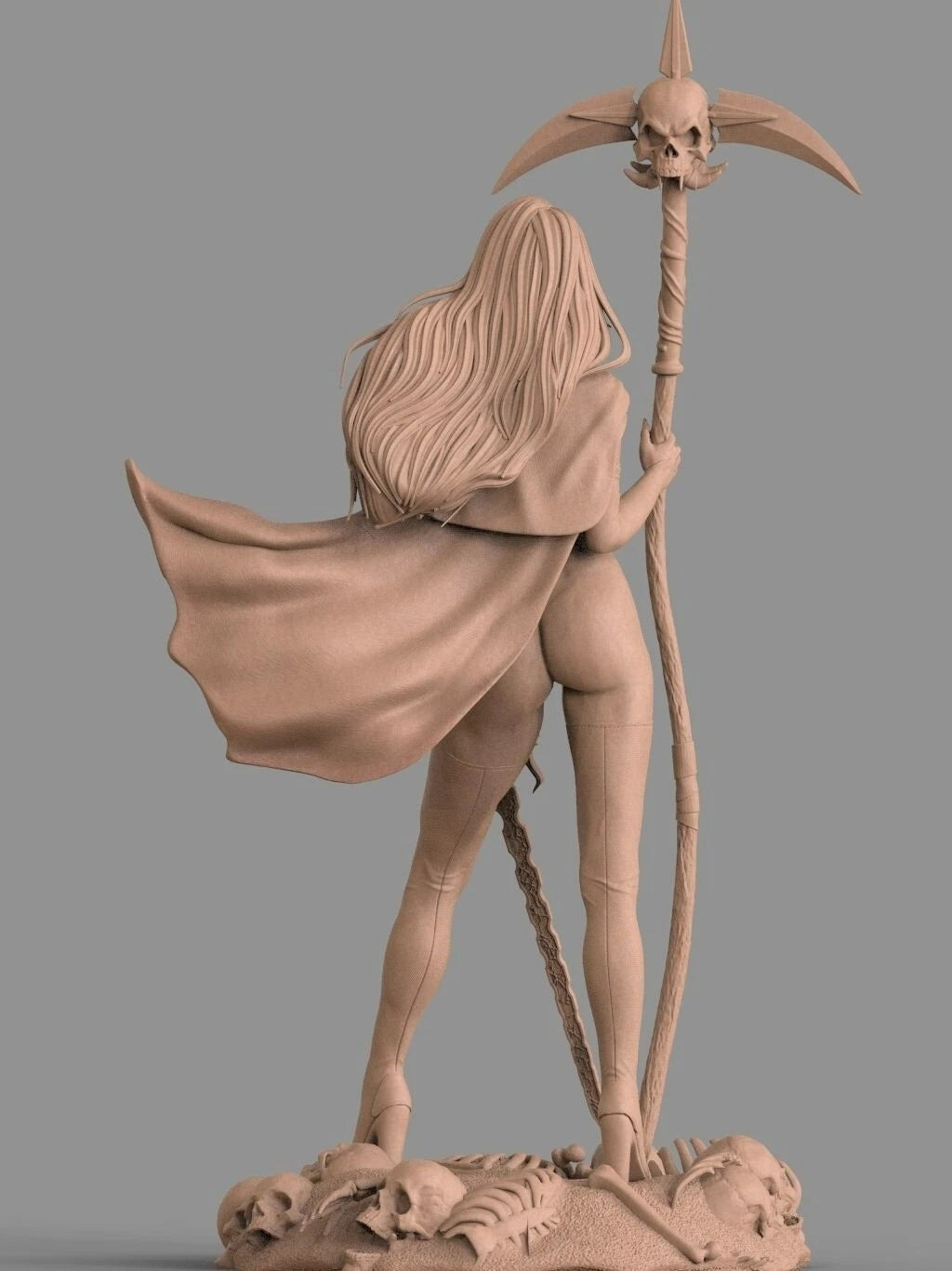 Lady Death NSFW Sculpture (300mm)/3D Printed/Unpainted/Unassembled - by CA_3DArt- Tabletop RPG Miniature - Roleplaying 3D Printed Fantasy Mini