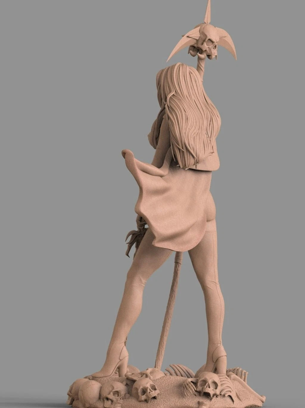 Lady Death NSFW Sculpture (300mm)/3D Printed/Unpainted/Unassembled - by CA_3DArt- Tabletop RPG Miniature - Roleplaying 3D Printed Fantasy Mini