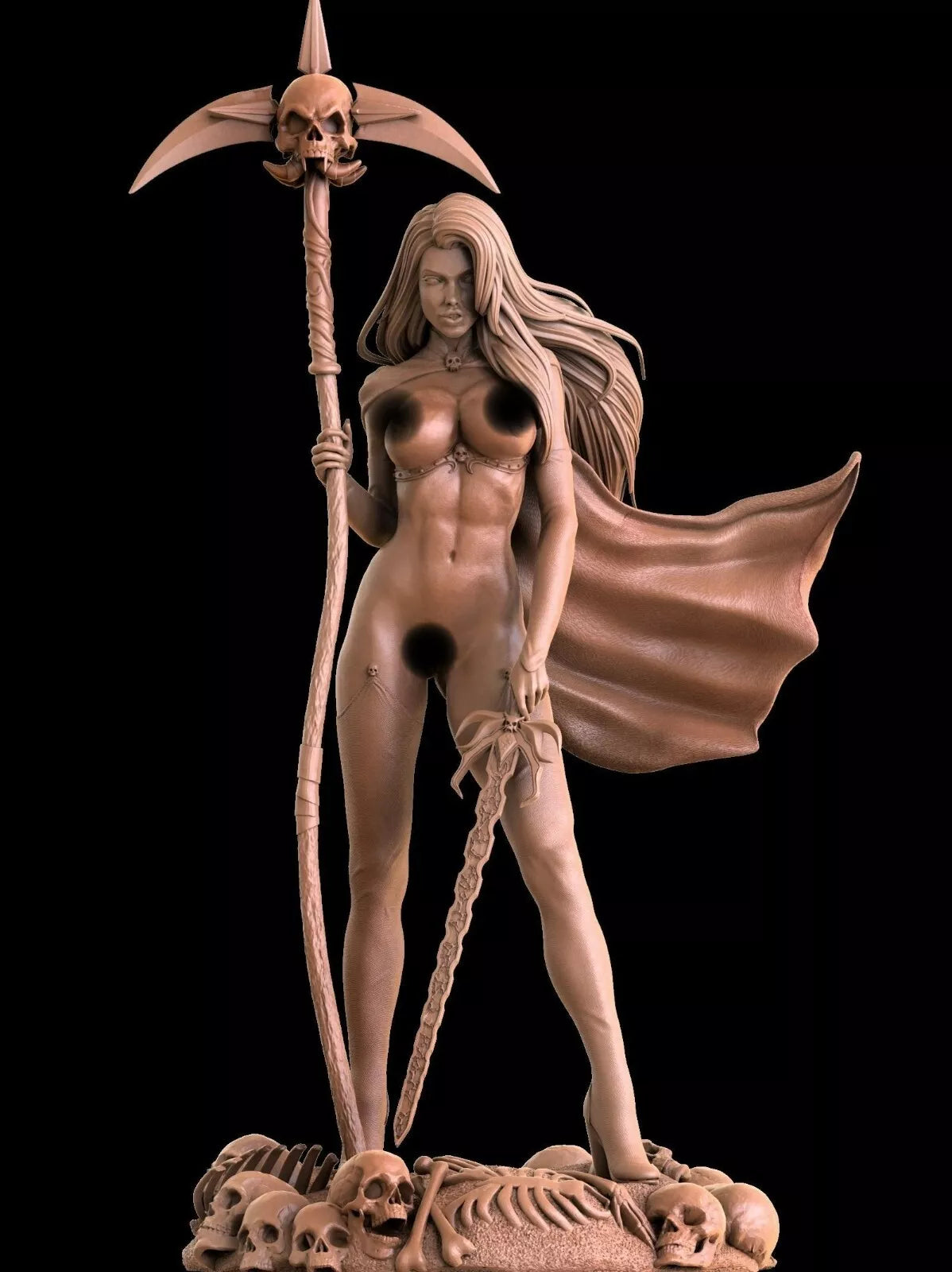 Lady Death NSFW Sculpture (300mm)/3D Printed/Unpainted/Unassembled - by CA_3DArt- Tabletop RPG Miniature - Roleplaying 3D Printed Fantasy Mini