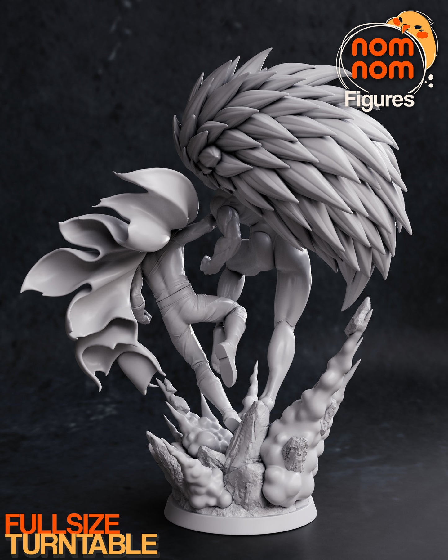 Saitama vs Boros One Punch Man Diorama - by Nom Nom- Tabletop RPG Miniature - Roleplaying 3D Printed Fantasy Mini