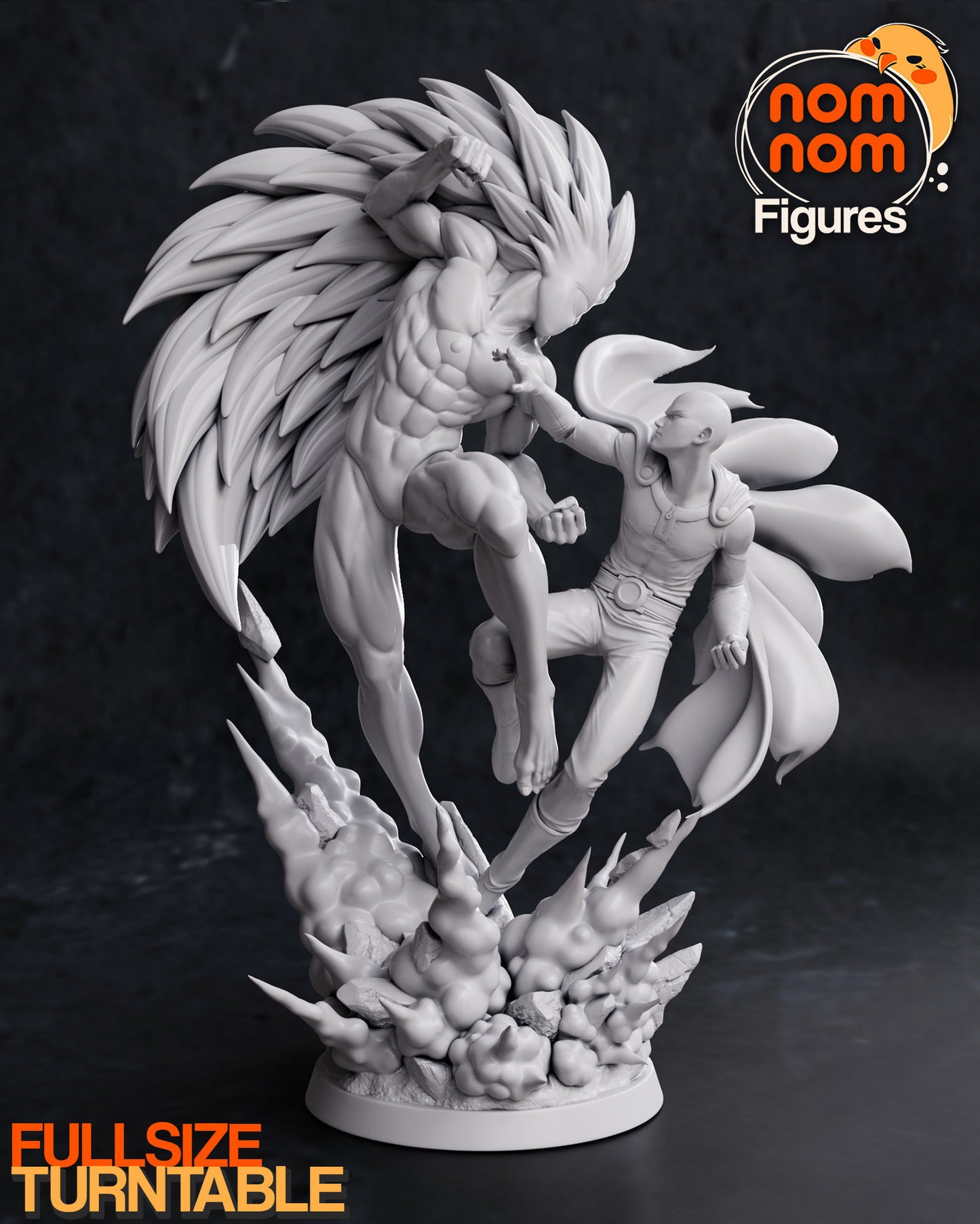 Saitama vs Boros One Punch Man Diorama - by Nom Nom- Tabletop RPG Miniature - Roleplaying 3D Printed Fantasy Mini