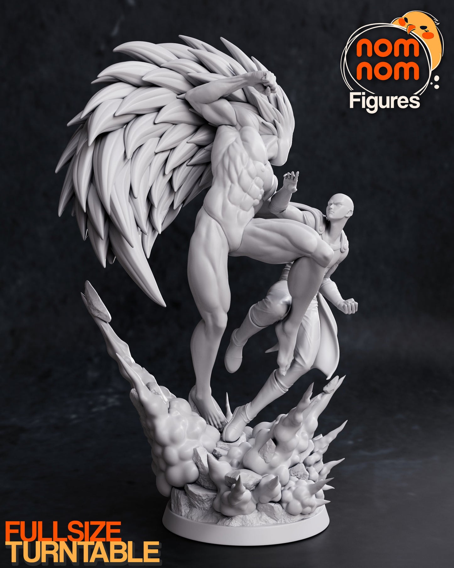 Saitama vs Boros One Punch Man Diorama - by Nom Nom- Tabletop RPG Miniature - Roleplaying 3D Printed Fantasy Mini