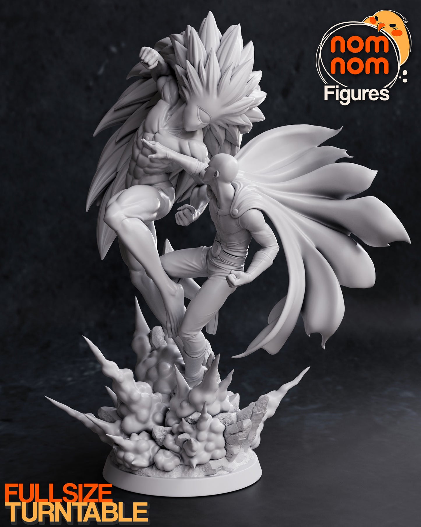 Saitama vs Boros One Punch Man Diorama - by Nom Nom- Tabletop RPG Miniature - Roleplaying 3D Printed Fantasy Mini
