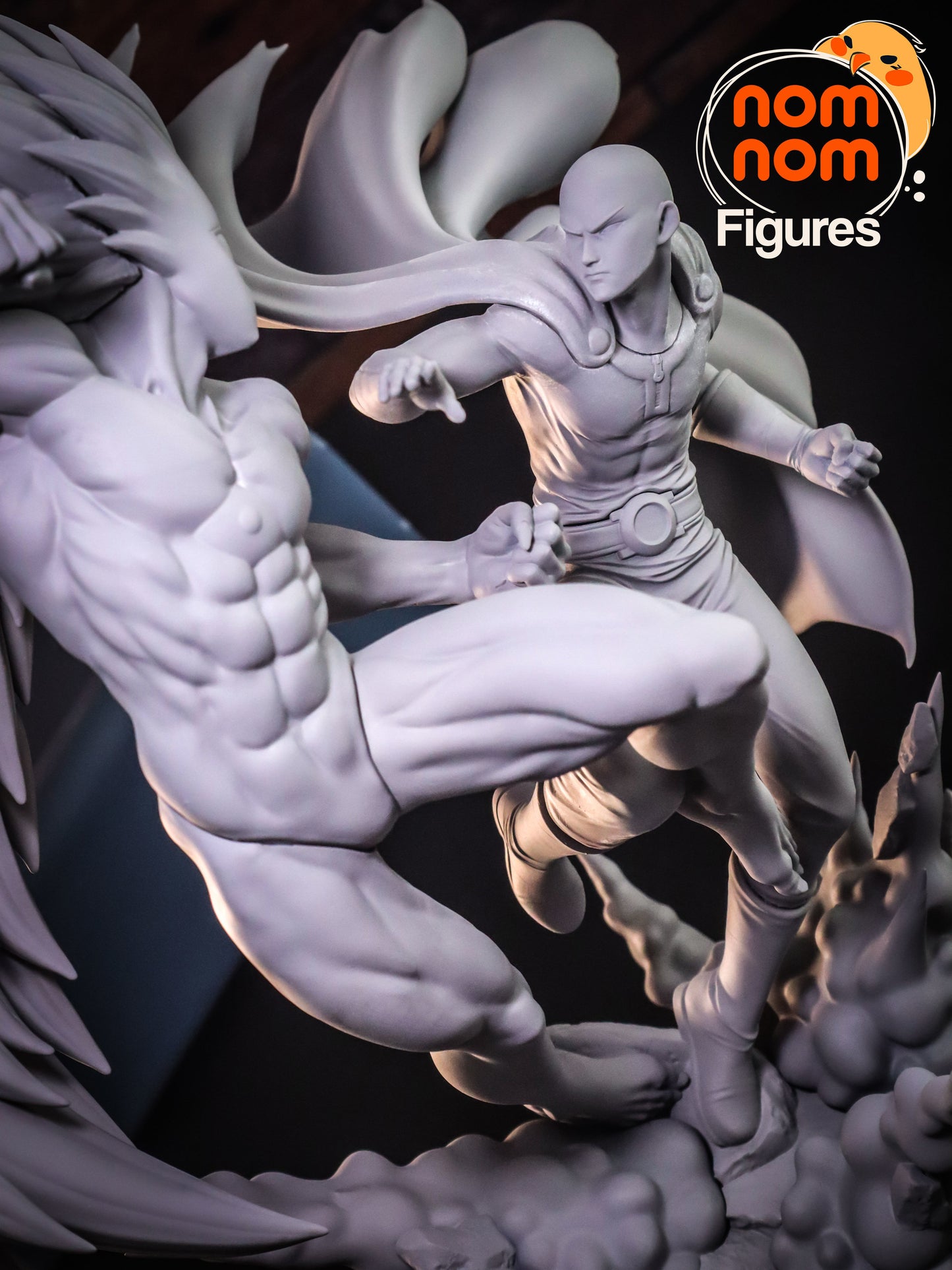 Saitama vs Boros One Punch Man Diorama - by Nom Nom- Tabletop RPG Miniature - Roleplaying 3D Printed Fantasy Mini