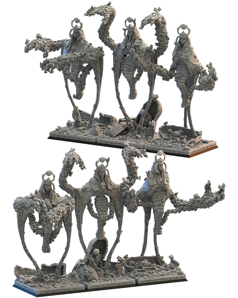 Sakmet Swarm Sorcerers (x3) - Tomb Kings - Undead - TTRPG - Wargaming - Dungeons and Dragons