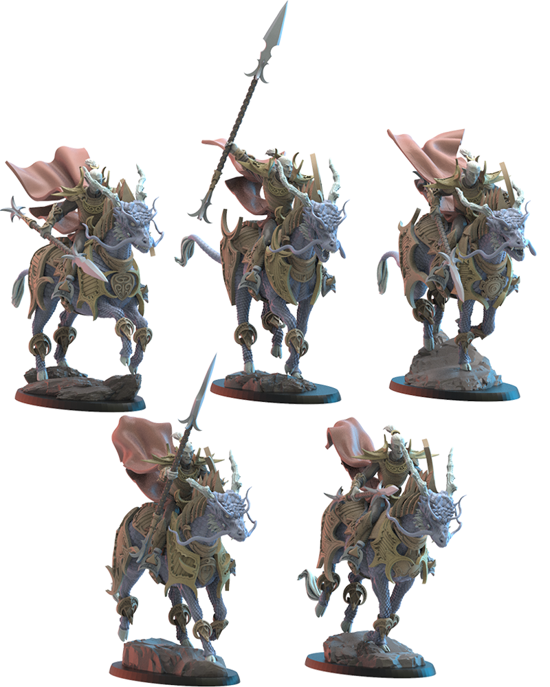 Shēdo Knights on Longma (x5) - Night Elves - TTRPG - Wargaming - Dungeons and Dragons