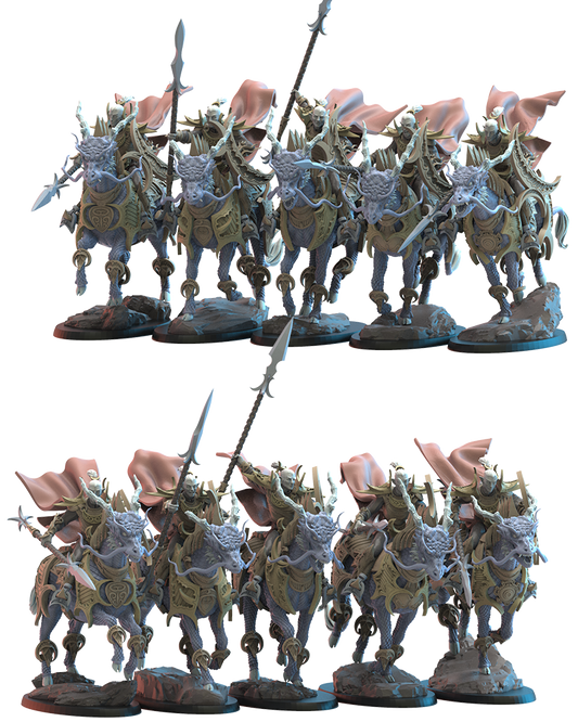 Chevaliers Shēdo sur Longma (x5) - Elfes de la nuit - JDR - Wargaming - Donjons et Dragons