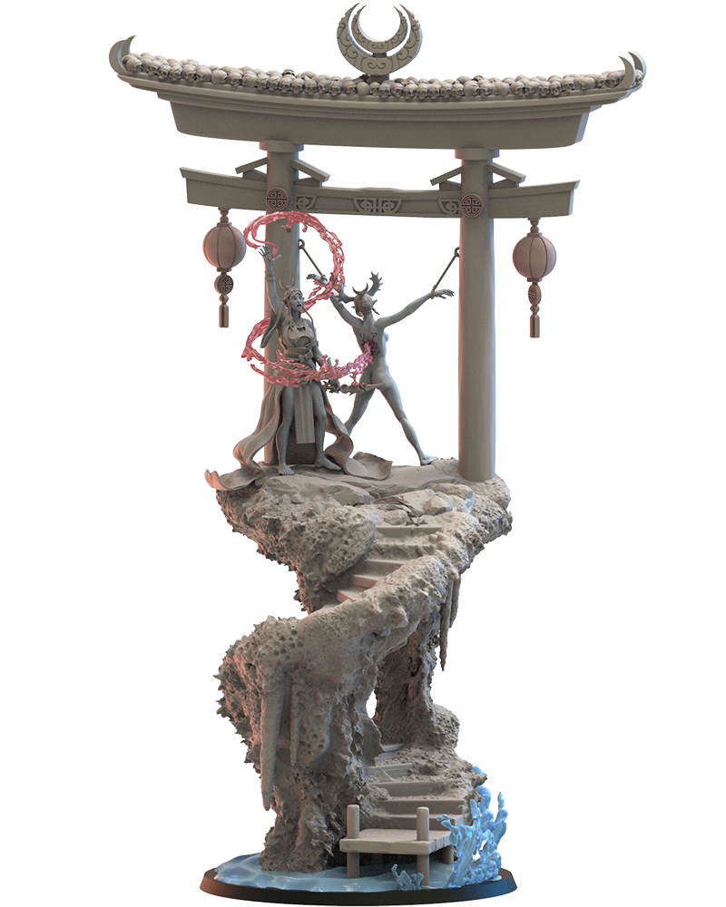 Shigeko, Miko on Sacrifice Stone - Night Elves - TTRPG - Wargaming - Dungeons and Dragons