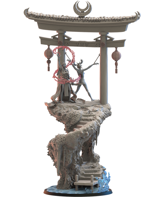 Shigeko, Miko on Sacrifice Stone - Night Elves - TTRPG - Wargaming - Dungeons and Dragons