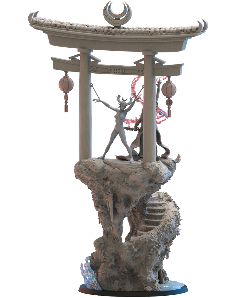Shigeko, Miko on Sacrifice Stone - Night Elves - TTRPG - Wargaming - Dungeons and Dragons