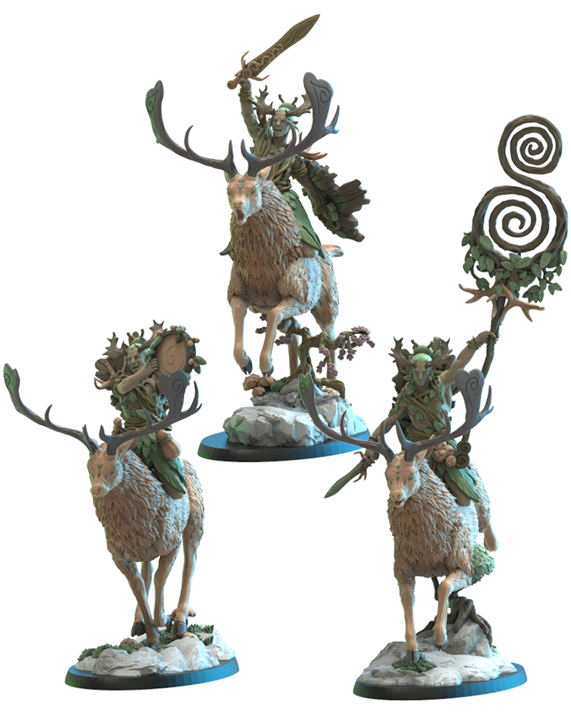 Shika Riders CG (x3) - Wood Elf - TTRPG - Wargaming - LOTR - Dungeons and Dragons