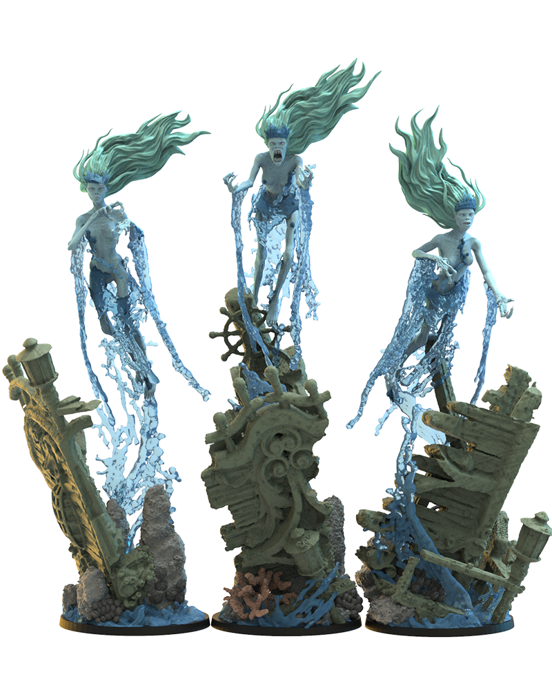 Shipwreck screamers (x3) -Undead Pirates - TTRPG - Wargaming - Dungeons and Dragons
