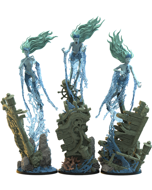 Shipwreck screamers (x3) -Undead Pirates - TTRPG - Wargaming - Dungeons and Dragons