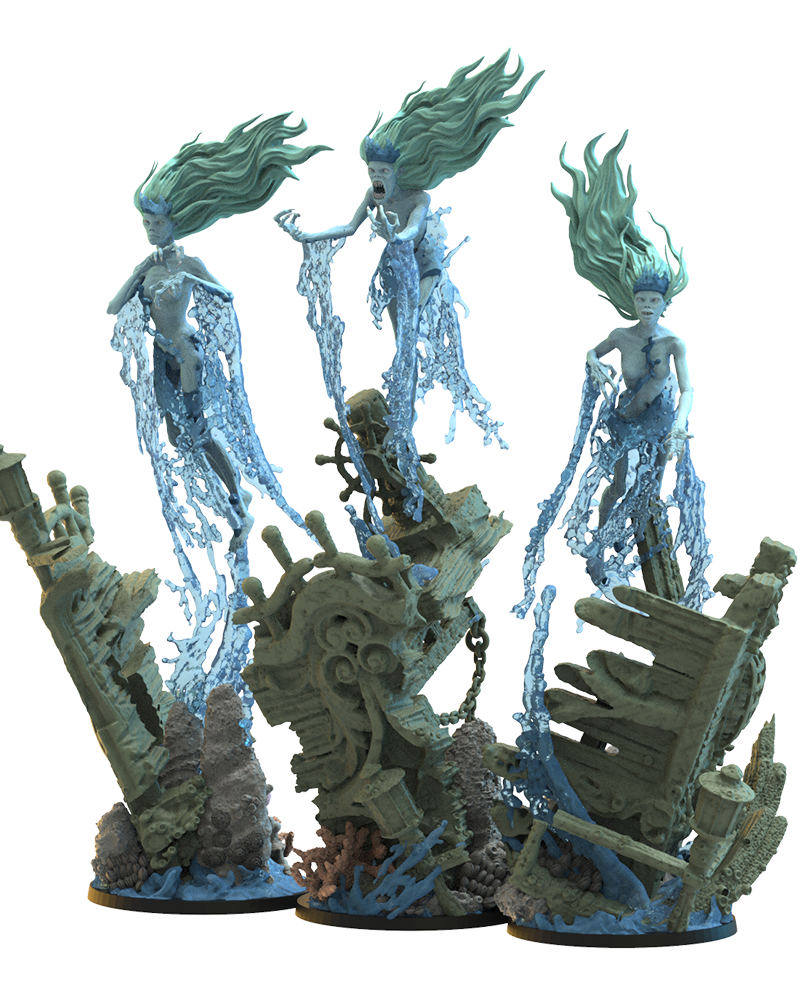 Shipwreck screamers (x3) -Undead Pirates - TTRPG - Wargaming - Dungeons and Dragons