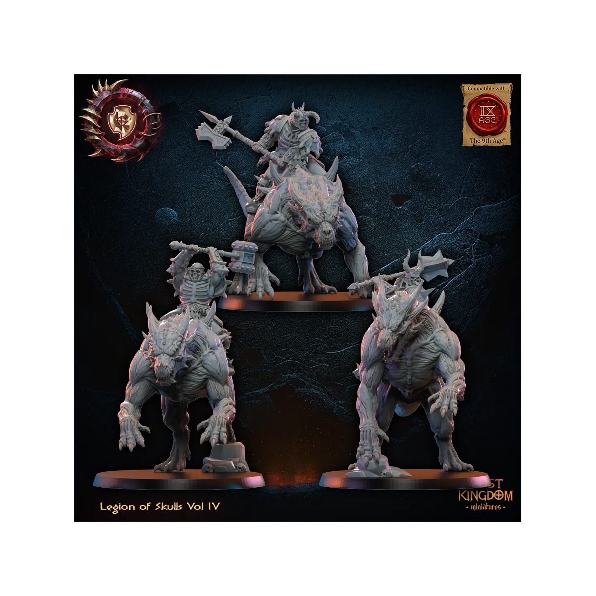Skull Chosen Knights (x3) - Legion of Skulls - TTRPG - Wargaming - Dungeons and Dragons
