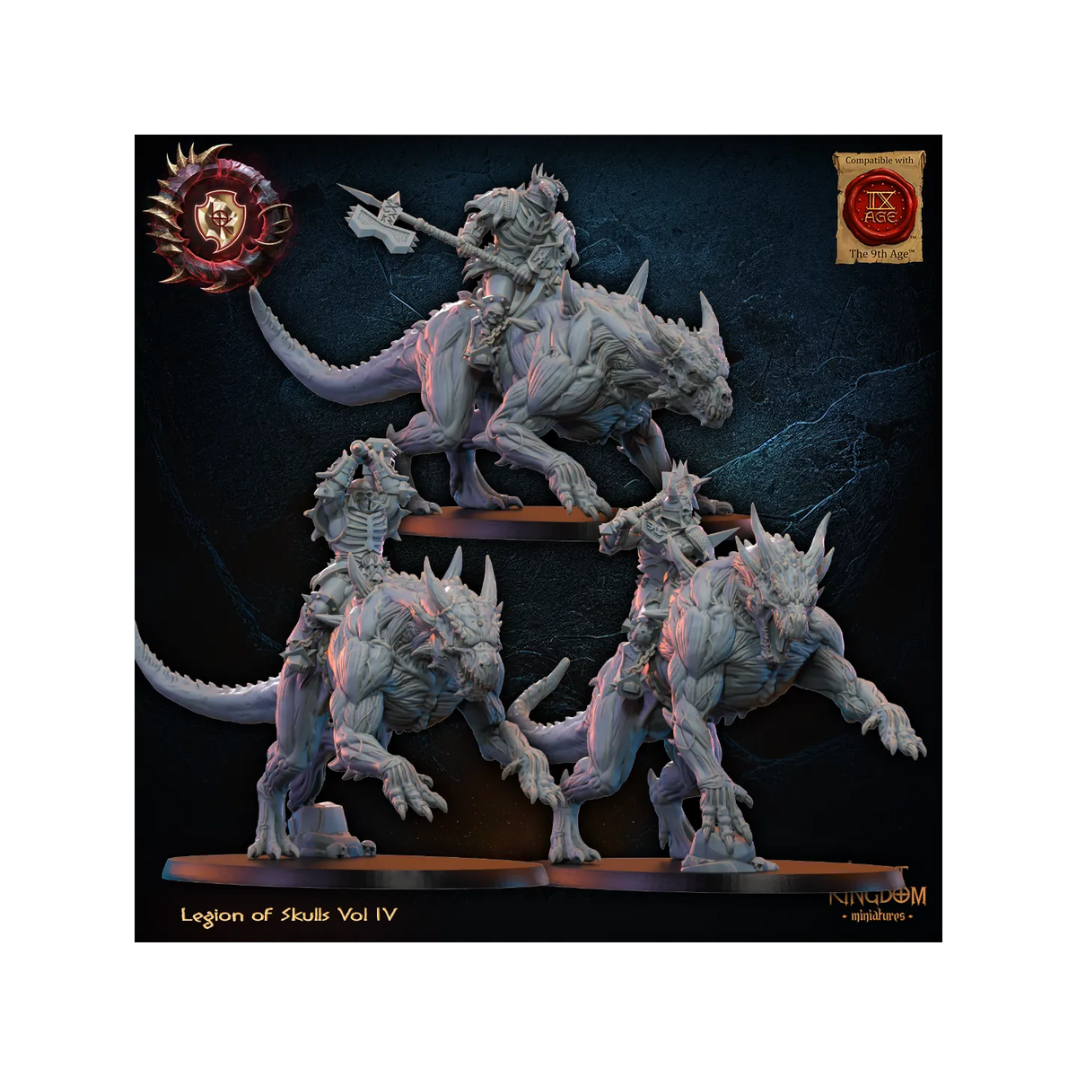 Skull Chosen Knights (x3) - Legion of Skulls - TTRPG - Wargaming - Dungeons and Dragons
