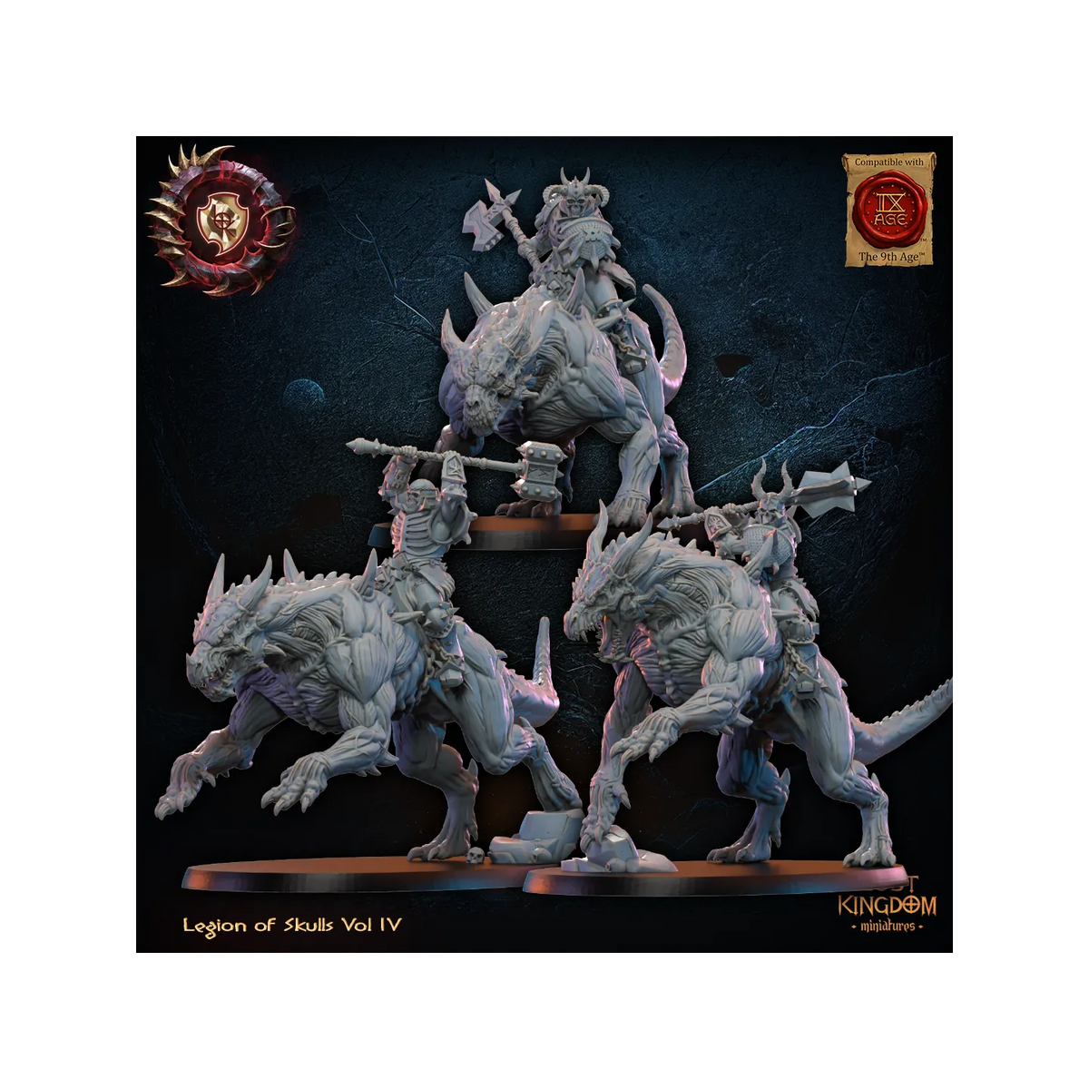 Skull Chosen Knights (x3) - Legion of Skulls - TTRPG - Wargaming - Dungeons and Dragons