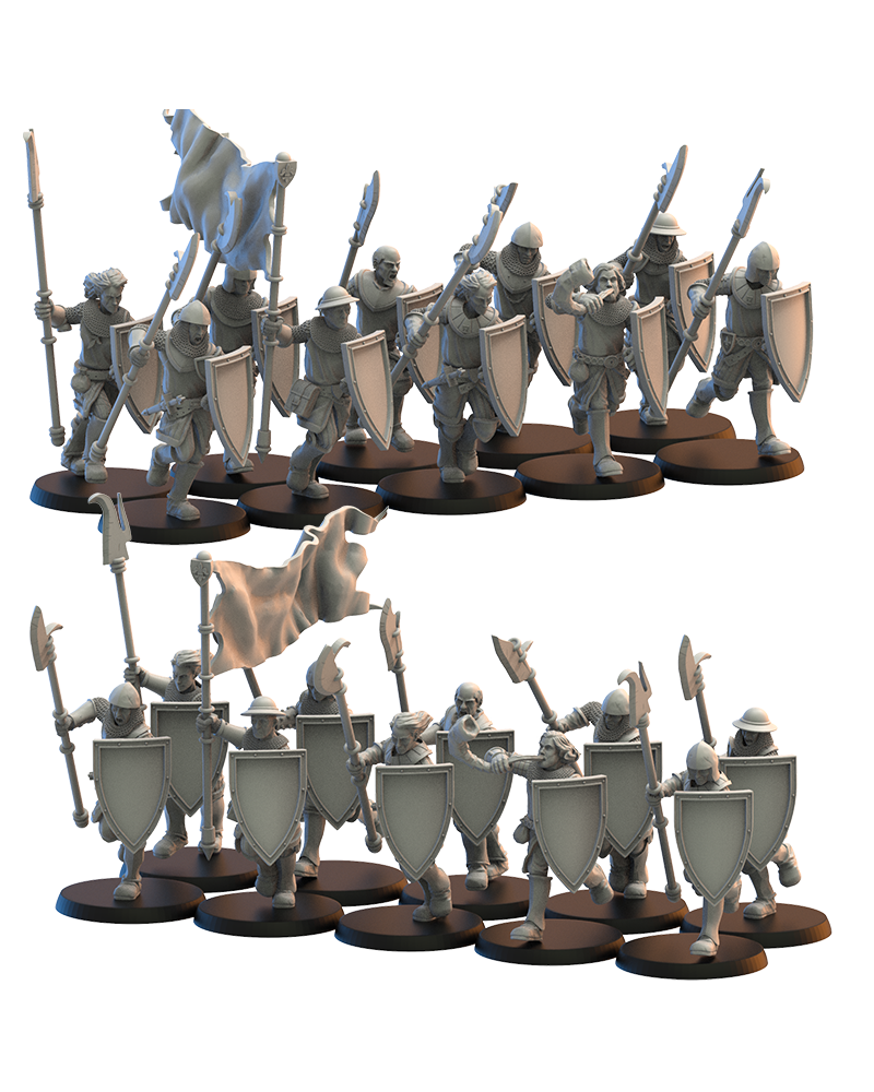 Spearmen on foot (x10) Bretons - TTRPG - Wargaming - Dungeons and Dragons