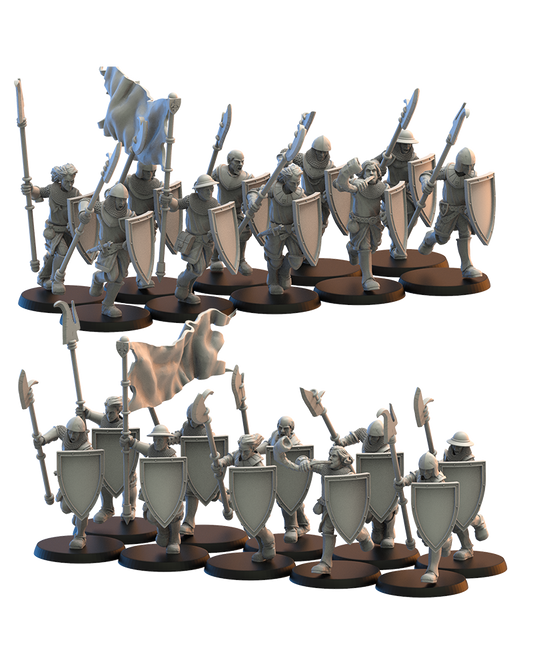 Spearmen on foot (x10) Bretons - TTRPG - Wargaming - Dungeons and Dragons